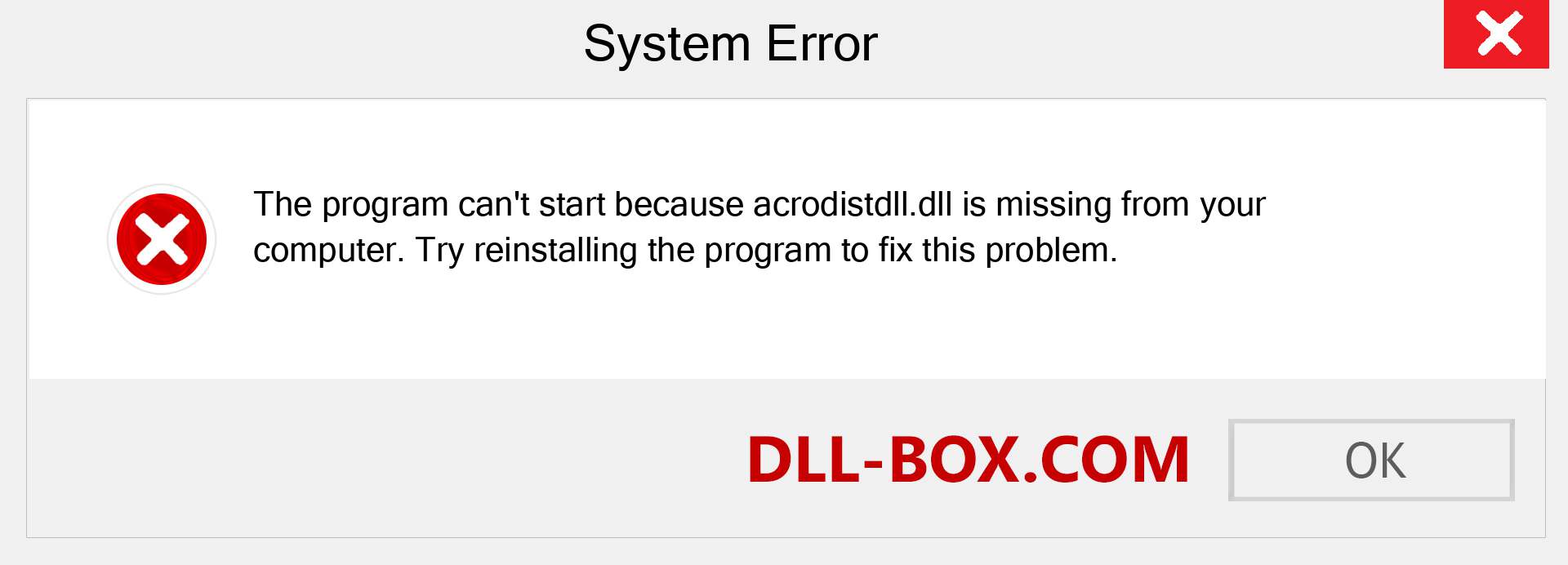 acrodistdll.dll file is missing?. Download for Windows 7, 8, 10 - Fix  acrodistdll dll Missing Error on Windows, photos, images